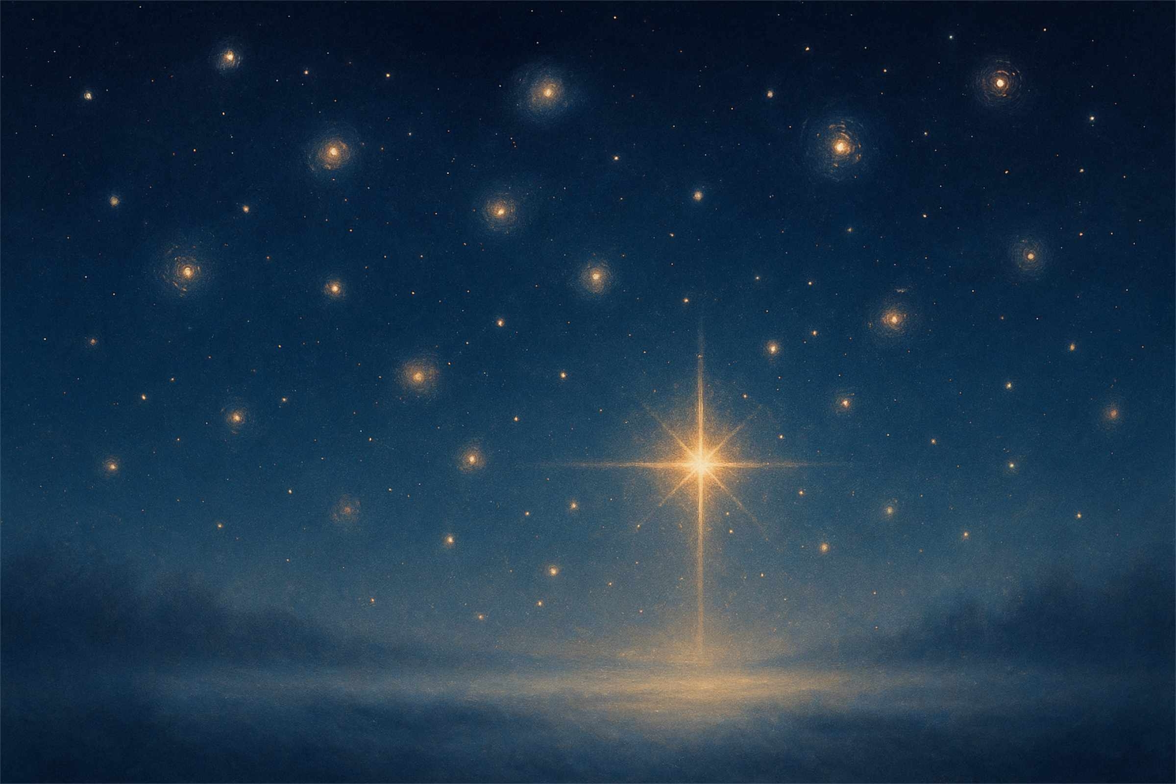 Sternenhimmel über einem See, erstellt mit Unterstützung von KI