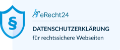 eRecht24-Siegel rechtssichere Datenschutzerklärung