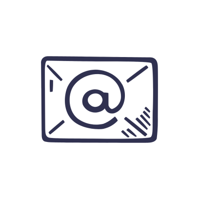 Icon Briefumschlag mit @ als Symbol f&uuml;r Newsletter freiraum.zone