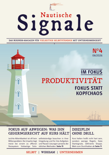 Coverbild Magazin Nautische Signale No.4, Fokusthema Produktivität, Fokus statt Kopfchaos