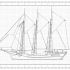 Konstruktionszeichnung eines historischen Segelschiffs auf Karopapier und Lineal an den R&auml;ndern