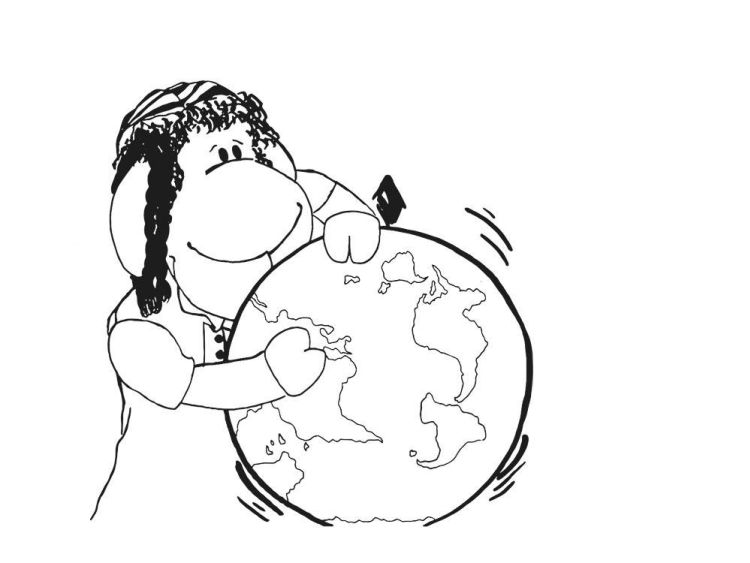 Schaf Paul entdeckt neue Orte auf seinem Globus